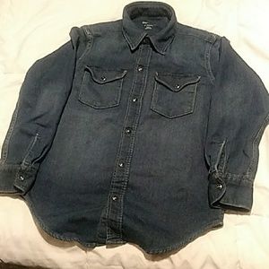 Denim gap long sleeve button down shirt